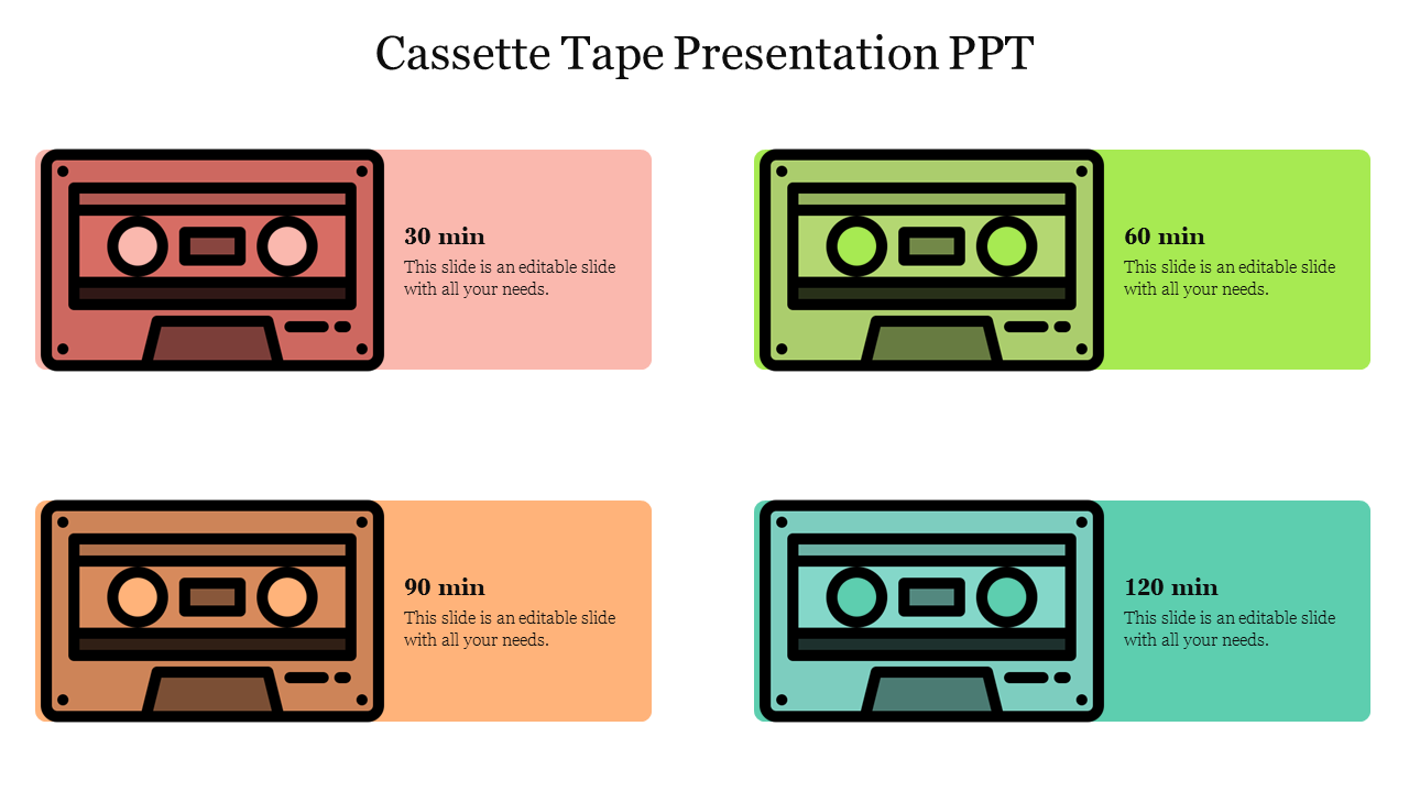 Free - Creative Cassette Tape Presentation PPT Template